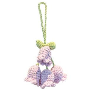 2026年新款手工编织铃兰花钥匙扣书包挂饰可爱女生包包针织小挂件