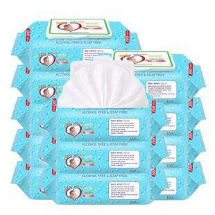 10大包无香宝宝婴儿湿巾手口成人湿纸巾带盖儿童100湿巾纸抽批发