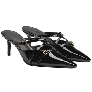 CHARLES&KEITH26秋新款CK1-60580354时尚尖头金属扣高跟凉拖鞋