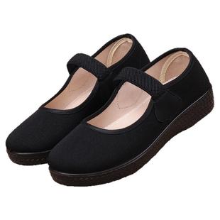 老北京布鞋女款中老年舞蹈妈妈鞋防滑老人黑布鞋软底酒店工作单鞋