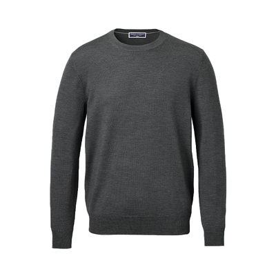 灰色美利奴羊毛男士针织衫