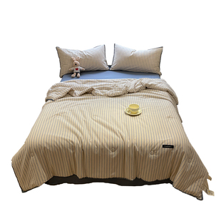 大豆纤维夏凉被纯棉全棉可机洗夏季夏被薄款空调被子单双人四件套