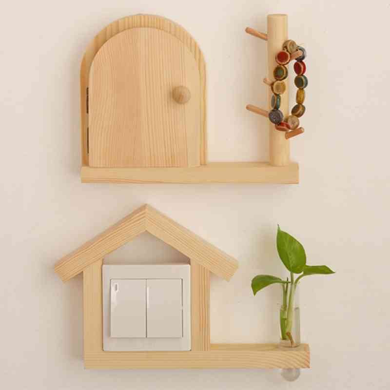 实木开关贴保护套墙贴家用插座面板防触电罩按钮开关装饰边框遮丑