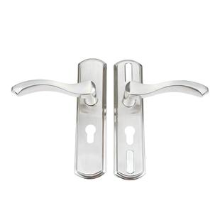 卧室门锁面板把手全套通用老式锁芯锁体不锈钢免改孔木门锁