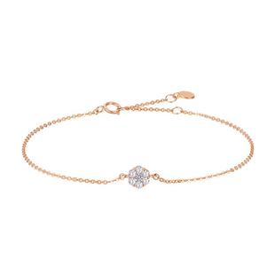 莱绅通灵珠宝 翠贝卡手链 18k金钻石手链 圆形群镶天然真钻