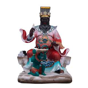 阎罗王神像汉白玉彩绘十殿阎罗阎王爷像家用供奉祝福中式摆件促销