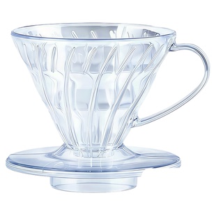 V60手冲咖啡滤杯树脂加厚透明滴滤杯V型锥形螺旋过滤杯01/02通用