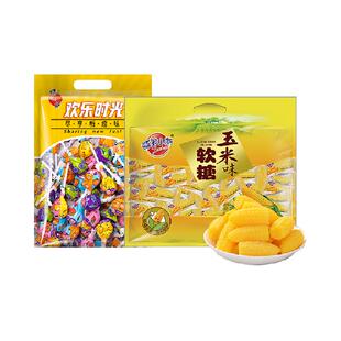 蜡笔小新玉米软糖418g+真果棒棒糖约50支共918g休闲零食年货喜糖