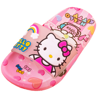hellokitty女童拖鞋夏室内外穿防滑个性小公主凉拖鞋粉色一字拖