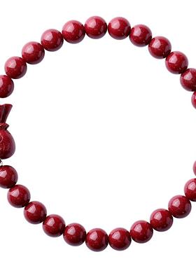 辰世高含量保真朱砂手串本命年聚宝福袋手链情侣简约手链原创设计