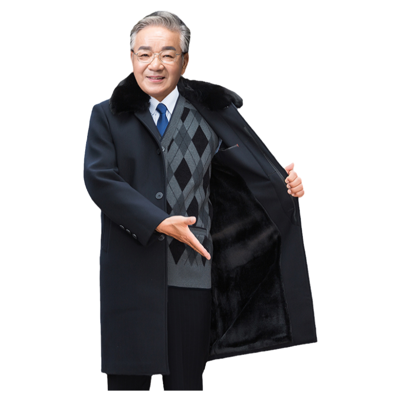 男中长款毛呢大衣冬季
