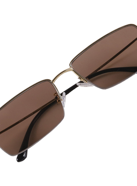 天然水晶石头眼镜茶色方形太阳镜