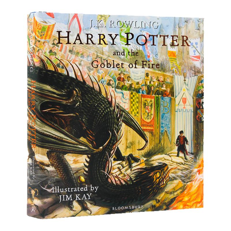 进口英文原版正版 Harry Potter 4 第四部 哈利波特 彩绘版 哈利波特与火焰杯精装大开插图收藏版 英国英语版