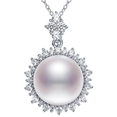 黛米S925银白色单颗珍珠项链女