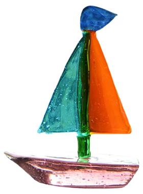 卡通风玻璃浮球泡泡鱼灯塔挂件