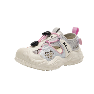 百丽童鞋男女童运动凉鞋夏季透气沙滩鞋魔术贴时尚百搭户外宝宝鞋