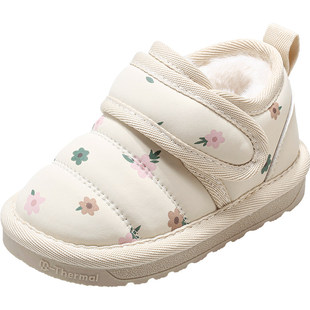 牧童婴幼儿棉靴2025冬季新款女童软底卡通雪地靴加绒保暖男童短靴