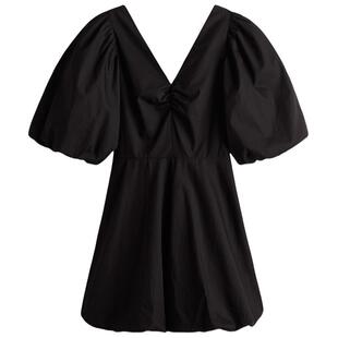 HM春季女装后部系带泡泡连衣裙1239797