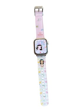 适用iwatch新款可爱小玉硅胶表带