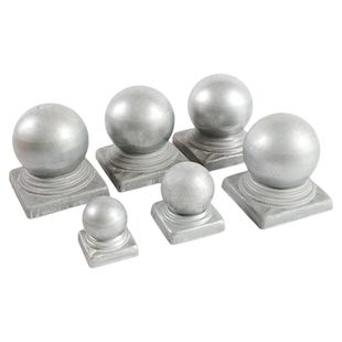 球帽护栏铁艺配件大全莲花柱头封口顶盖堵头方管圆球盖帽球形柱帽