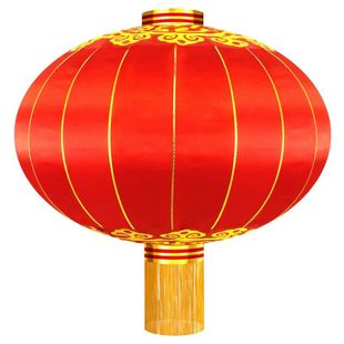 2026新款红灯笼铁口绸布广告定制户外防水新年大门口一对挂饰宫灯