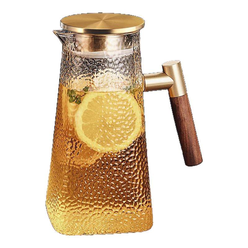 冷水壶玻璃耐高温高颜值装水容器凉水杯大容量果茶壶水瓶冰箱家用