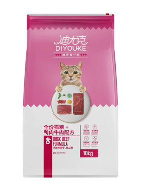 迪尤克猫粮10kg鸭肉牛肉