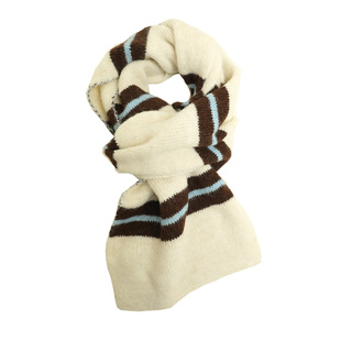 条纹含羊毛针织红色围巾女2025冬季复古氛围感保暖新年护颈围脖厚