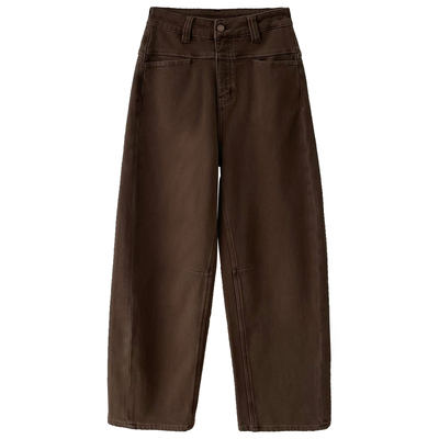 四面弹高腰显瘦加绒弯刀牛仔裤女