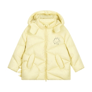 马拉丁儿童羽绒服25冬装新款男童女小童抱抱兽三防中长羽绒服