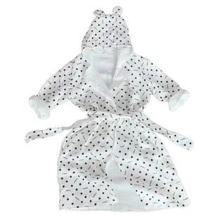 柔软 纱布儿童浴袍 纯棉四六层加厚男女孩带帽浴衣防感冒睡袍亲肤