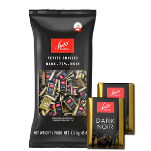 瑞士Swiss Delice进口狄妮诗可可脂牛奶72%可可黑巧克力婚礼喜糖