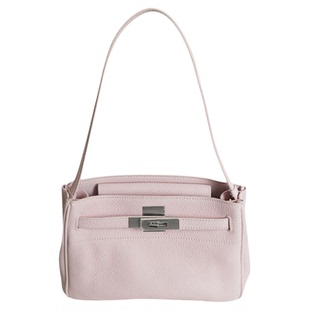 HOUSE OF HIYA新款小众凯莉铂金包粉色高级小方包通勤腋下包