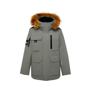 AIMISS爱美斯羽绒服冬季新款女90鸭绒羽绒服连帽短款毛领工装外套