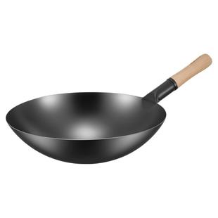 凹面电磁炉专用无涂层炒锅老式饭店厨师煤气灶通用圆底氮化铁锅