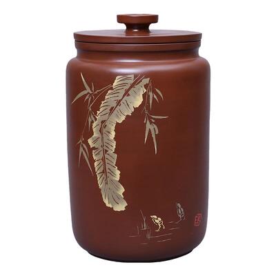 建水紫陶茶叶罐大号储茶罐保鲜罐