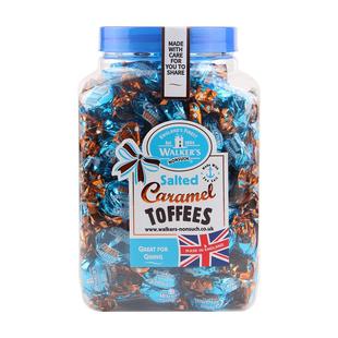 英国进口糖果软糖年货零食walkers沃尔克斯太妃糖海盐焦糖味罐装