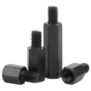 铁黑单头六角螺柱M3铁柱隔离柱机箱连接柱支撑柱单通六角螺丝柱M4