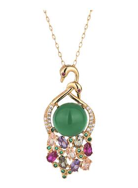 网红汉服配饰玉髓吊坠女天然项链