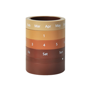 渐变色系万年历旋转学生笔筒多功能笔筒笔架收纳盒高颜值台历创意