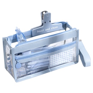 透明笔袋考试专用超大容量中考高考简约女生中小学生高颜值文具盒水男孩高颜值ins风小女孩铅笔袋透明笔袋