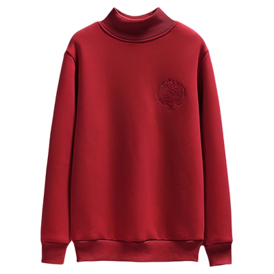 超厚半高领羊羔绒卫衣女