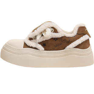 TTKJ加绒毛毛板鞋女冬季新款mikko联名大头鞋厚底棉鞋毛绒雪地靴