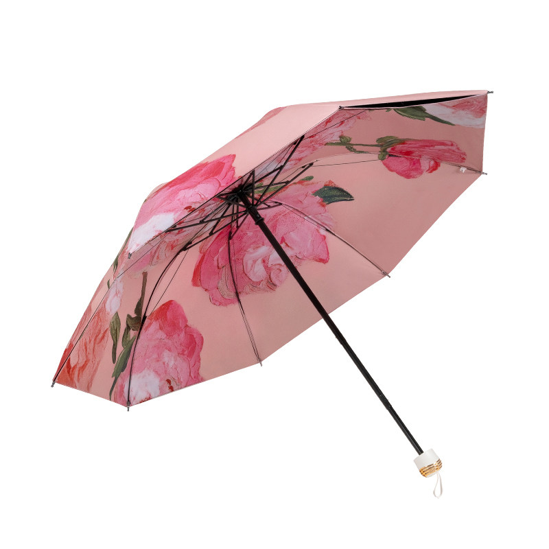 双层黑胶防晒防紫外线遮阳伞太阳伞手动折叠雨伞女晴雨两用反向伞