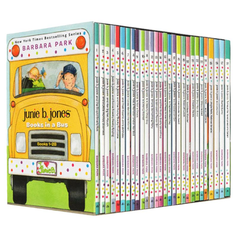 朱尼琼斯1-28册礼盒装 Junie B. Jones 巴巴拉帕克 英文原版儿童初级章节书 Barbara Park 小说桥梁书课外读物 蓝思值380-560L