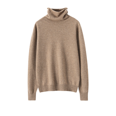 100%山羊绒秋冬新款女一线成衣无缝堆堆领羊绒衫显瘦打底衫针织衫