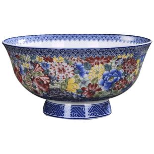 碗家用大号面碗陶瓷碗个人专用汤碗高脚碗吃饭碗景德镇珐琅彩餐具