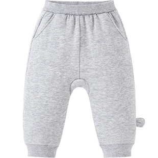 迷你巴拉巴拉男女童裤子保暖内里加绒不勒肚2025冬装新款宽松PP裤