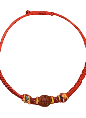 宝宝防惊吓安睡平安朱砂红绳手链