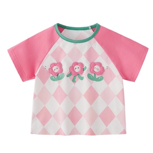 jellybaby女童t恤短袖2026新款宝宝花朵上衣小童夏季儿童宽松衣服